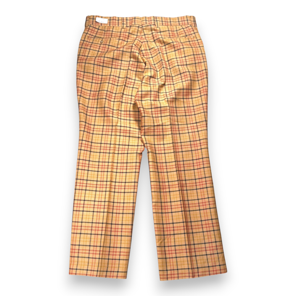 Vintage JCPenney Pants Mens 40x29 Yellow Mustard Gold Plaid Disco Talon Wide 70s-2 Vintage JCPenney Pants Mens 40x29 Yellow Mustard Gold Plaid Disco Talon Wide 70s