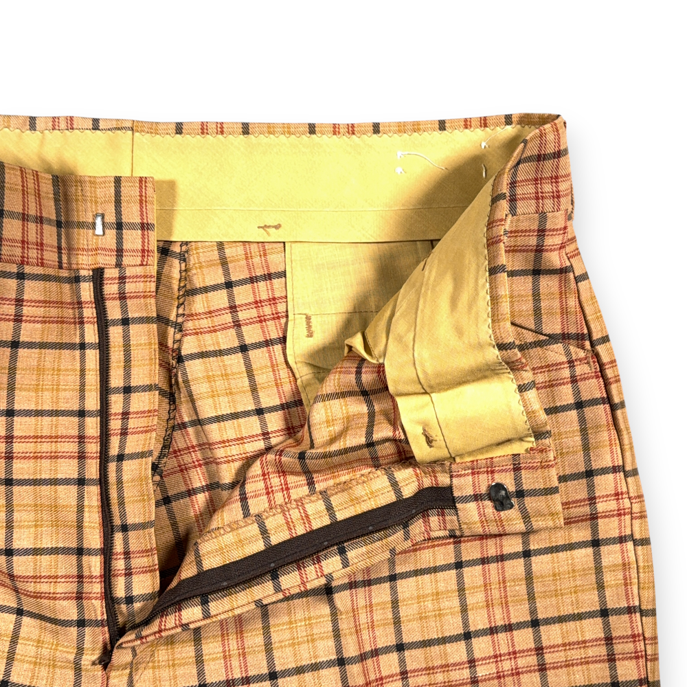 Vintage JCPenney Pants Mens 40x29 Yellow Mustard Gold Plaid Disco Talon Wide 70s-4 Vintage JCPenney Pants Mens 40x29 Yellow Mustard Gold Plaid Disco Talon Wide 70s