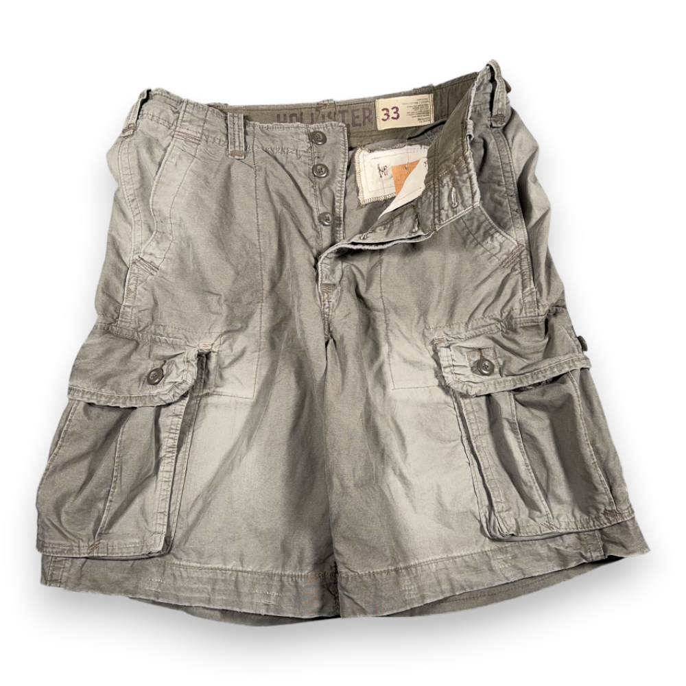 Hollister Cargo Shorts Mens 33 Green Button Fly Utility Pockets Original Tags-1 Hollister Cargo Shorts Mens 33 Green Button Fly Utility Pockets Original Tags