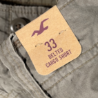 Hollister Cargo Shorts Mens 33 Green Button Fly Utility Pockets Original Tags