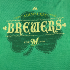 Milwaukee Brewers Shirt Adult LARGE Green Shamrock Saint Patricks MLB Sports Y2K