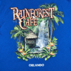 Vintage Rainforest Cafe Shirt Adult EXTRA LARGE Blue Orlando Florida USA Y2K
