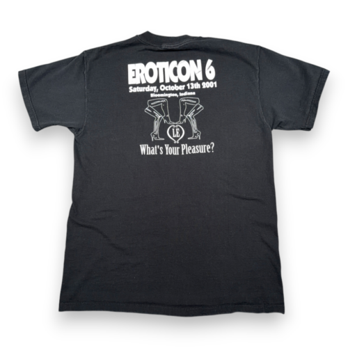 Vintage Eroticon 6 Shirt Adult MEDIUM Black Erotica Pleasure Event 2001 Y2K