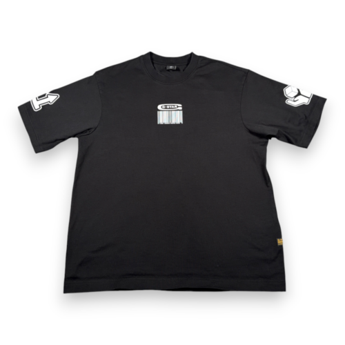 G Star Raw Shirt Adult MEDIUM Black Barcode Boxy Arrow Icons Boxy Oversized