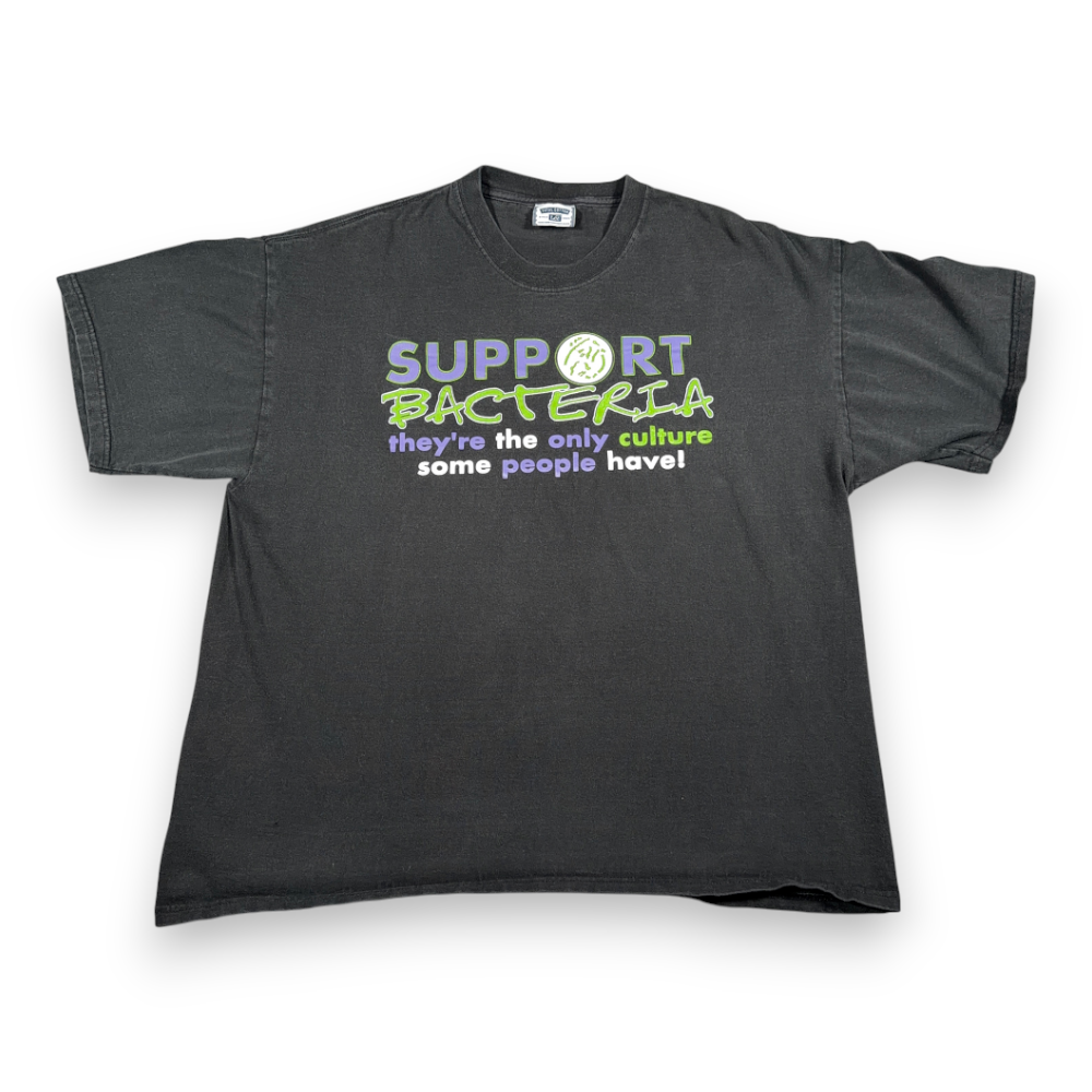 Vintage Support Bacteria Shirt Adult LARGE Black Pun Culture Funny Science 90s-1 Vintage Support Bacteria Shirt Adult LARGE Black Pun Culture Funny Science 90s