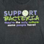Vintage Support Bacteria Shirt Adult LARGE Black Pun Culture Funny Science 90s