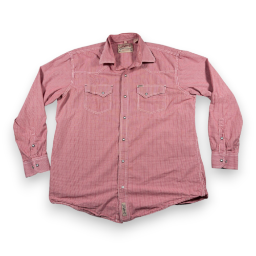 Rafter C Western Shirt Adult EXTRA LARGE Red Gingham Plaid Cowboy Collection