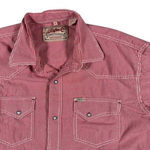 Rafter C Western Shirt Adult EXTRA LARGE Red Gingham Plaid Cowboy Collection-2 Rafter C Western Shirt Adult EXTRA LARGE Red Gingham Plaid Cowboy Collection