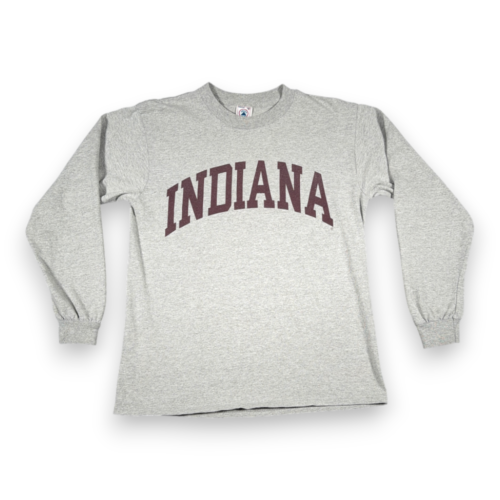 Vintage Indiana Hoosiers Shirt Adult MEDIUM Gray Spell Out Collegiate NCAA 90s