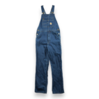 Carhartt Overalls Mens 32x34 Blue Bib Cotton Dark Wash Denim Workwear OR4672