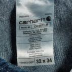 Carhartt Overalls Mens 32x34 Blue Bib Cotton Dark Wash Denim Workwear OR4672