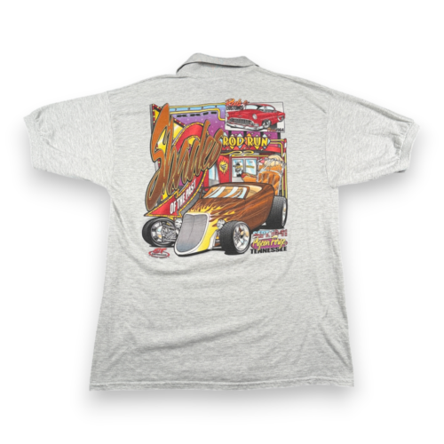 Vintage Hot Rod Shirt Adult LARGE Gray Shades Past Run Tennessee Classic Car Y2K