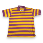 Vintage Pellepelle Polo Shirt Adult 4XL Purple Yellow Striped Hip Hop Y2K