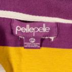 Vintage Pellepelle Polo Shirt Adult 4XL Purple Yellow Striped Hip Hop Y2K