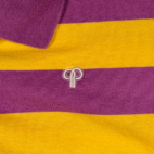 Vintage Pellepelle Polo Shirt Adult 4XL Purple Yellow Striped Hip Hop Y2K