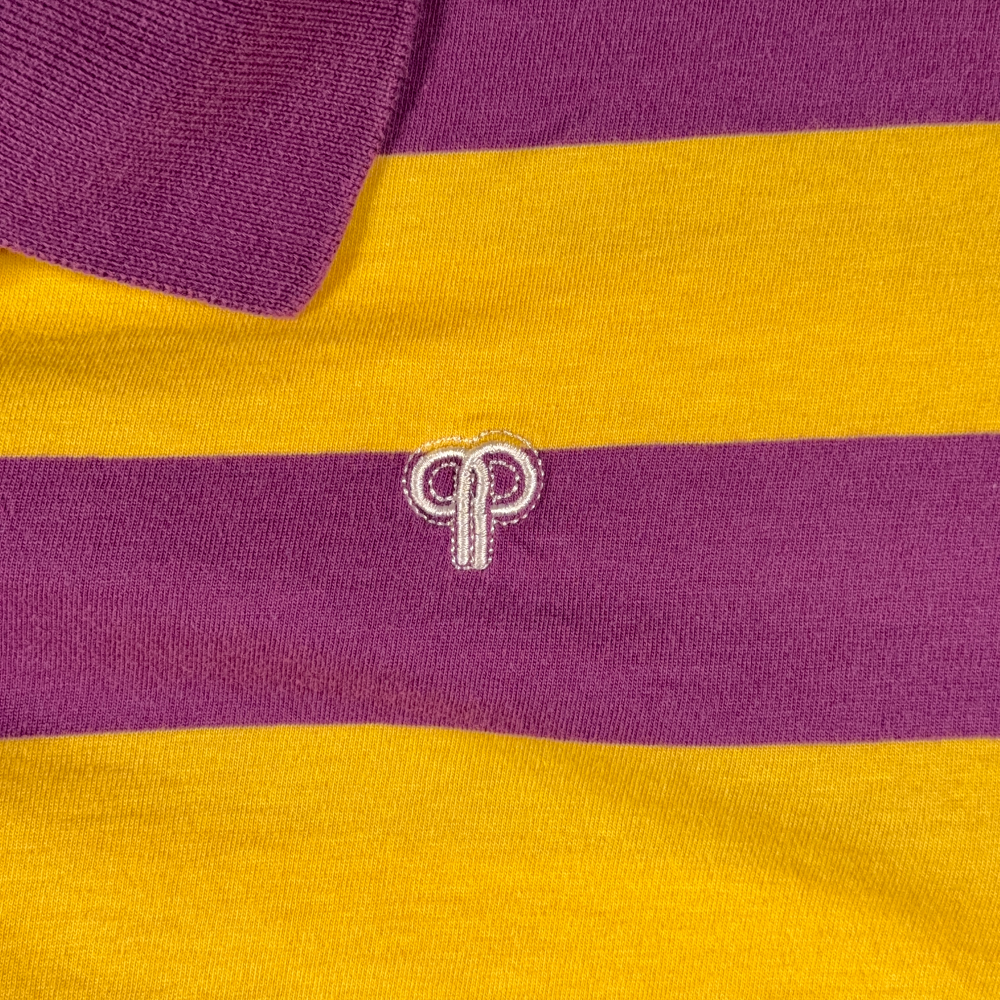 Vintage Pellepelle Polo Shirt Adult 4XL Purple Yellow Striped Hip Hop Y2K-5 Vintage Pellepelle Polo Shirt Adult 4XL Purple Yellow Striped Hip Hop Y2K