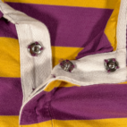 Vintage Pellepelle Polo Shirt Adult 4XL Purple Yellow Striped Hip Hop Y2K