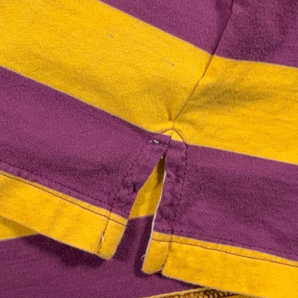 Vintage Pellepelle Polo Shirt Adult 4XL Purple Yellow Striped Hip Hop Y2K-7 Vintage Pellepelle Polo Shirt Adult 4XL Purple Yellow Striped Hip Hop Y2K