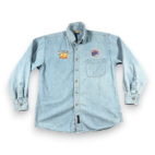 Vintage Miller Lite Shirt Adult SMALL Blue Denim Moondog Pub Bar Workwear 90s