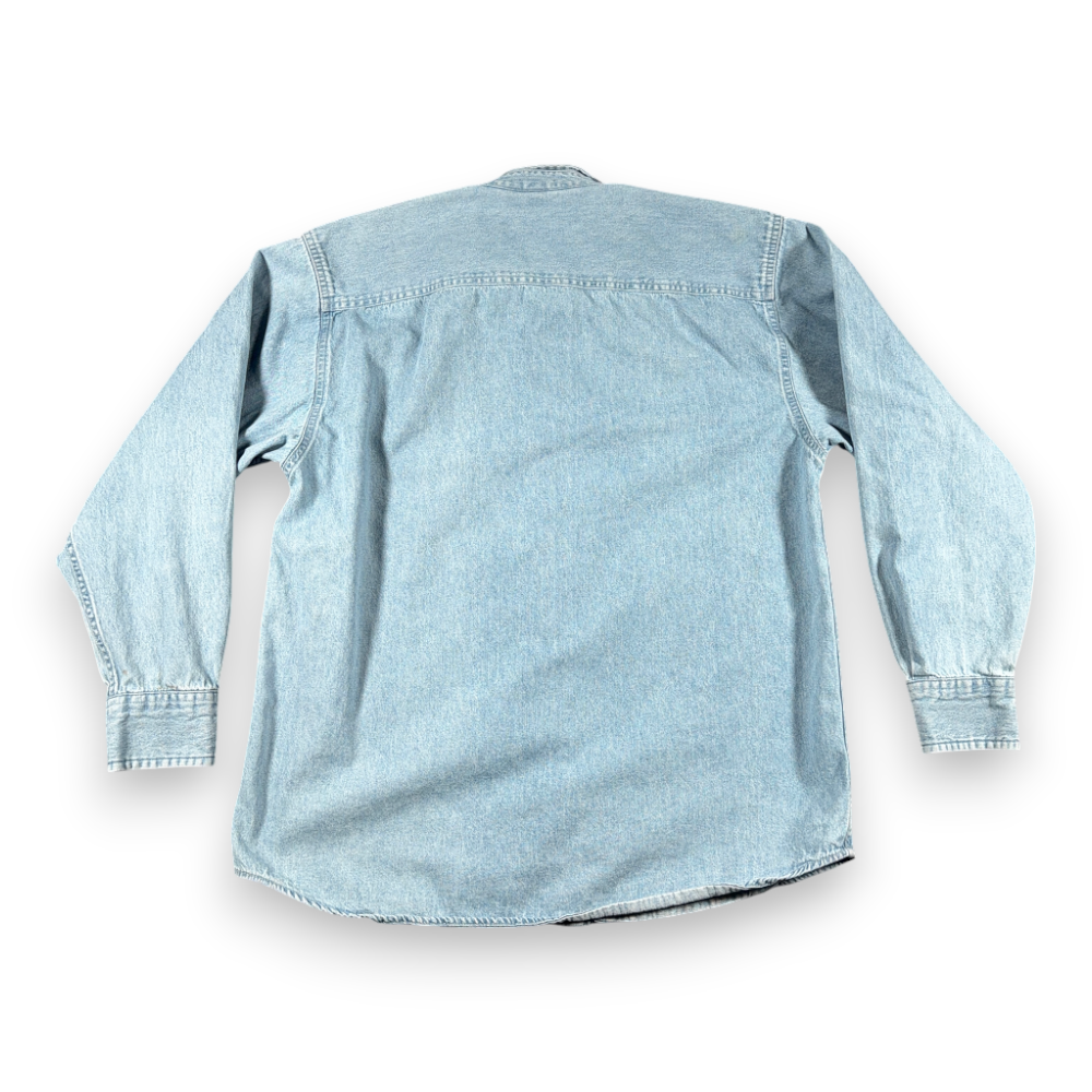 Vintage Miller Lite Shirt Adult SMALL Blue Denim Moondog Pub Bar Workwear 90s-3 Vintage Miller Lite Shirt Adult SMALL Blue Denim Moondog Pub Bar Workwear 90s