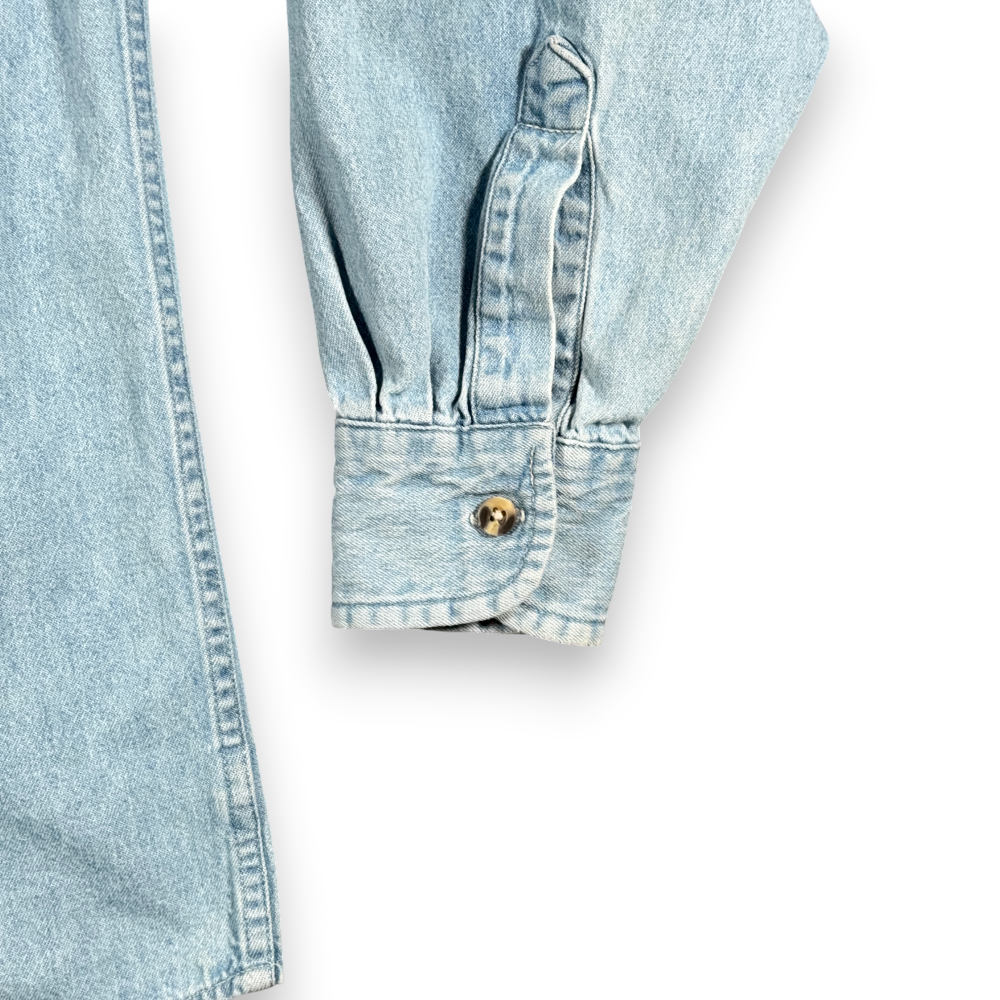 Vintage Miller Lite Shirt Adult SMALL Blue Denim Moondog Pub Bar Workwear 90s-7 Vintage Miller Lite Shirt Adult SMALL Blue Denim Moondog Pub Bar Workwear 90s