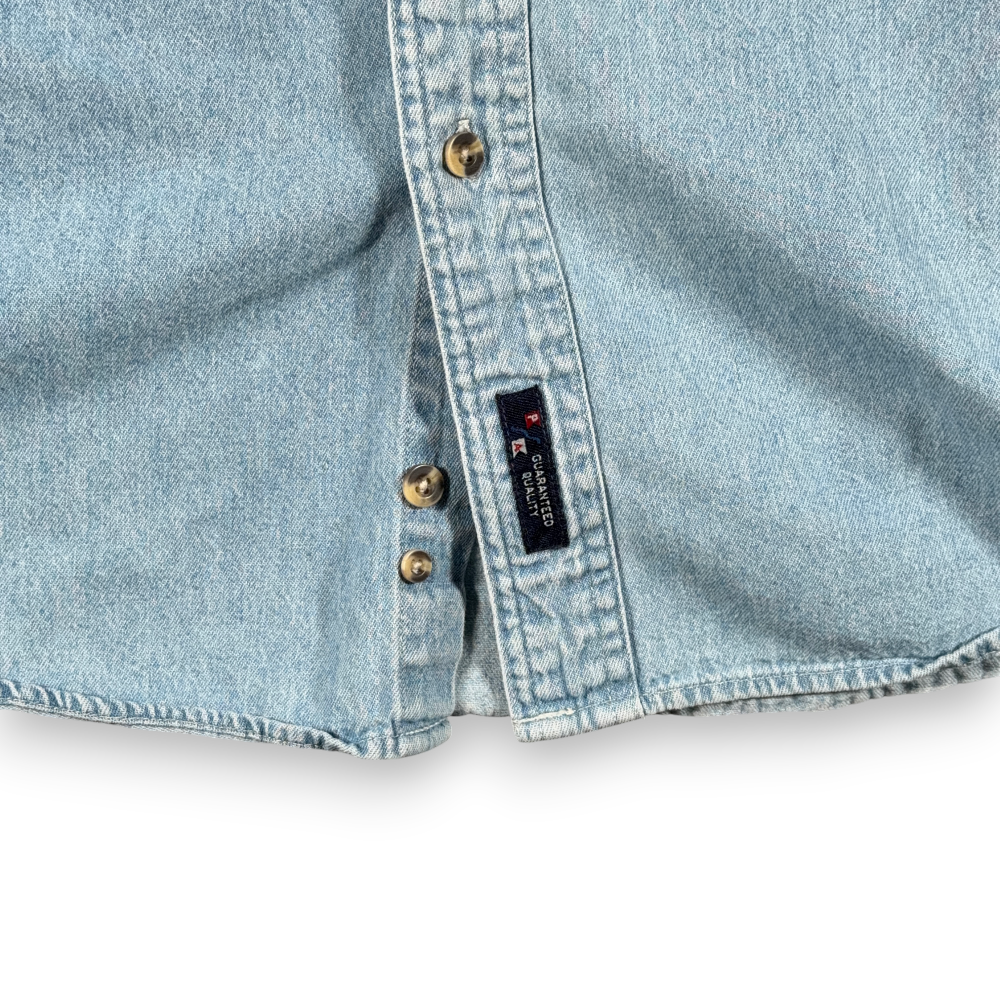 Vintage Miller Lite Shirt Adult SMALL Blue Denim Moondog Pub Bar Workwear 90s-8 Vintage Miller Lite Shirt Adult SMALL Blue Denim Moondog Pub Bar Workwear 90s