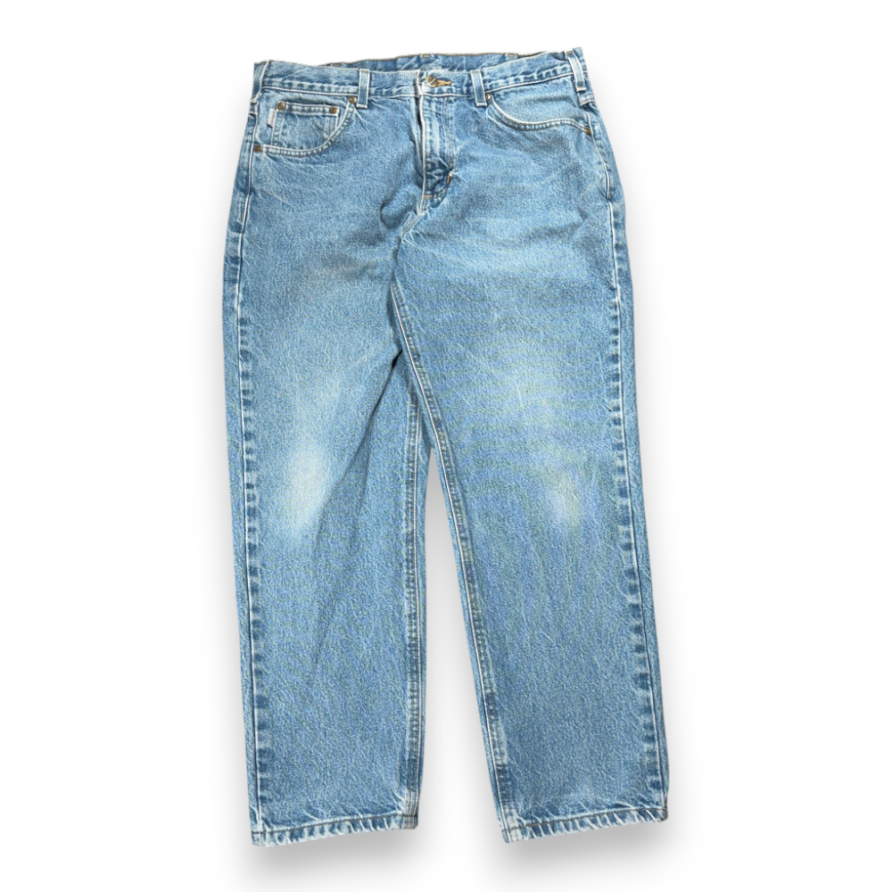 Carhartt Jeans Mens 34x28 Blue Denim B17 Relaxed Fit Straight Leg Light Workwear-1 Carhartt Jeans Mens 34x28 Blue Denim B17 Relaxed Fit Straight Leg Light Workwear