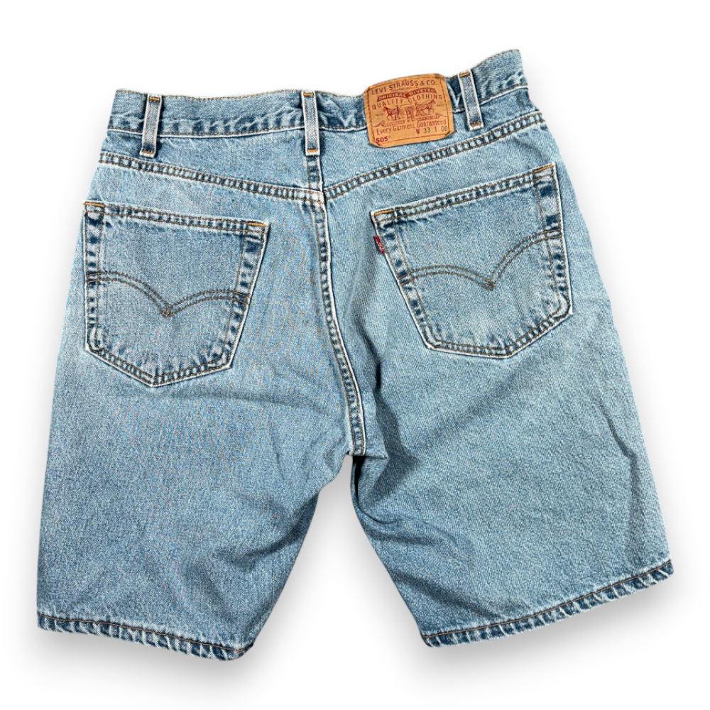 Vintage Levis Jean Shorts Mens 32 Blue Light Wash Denim 505 Regular Fit USA 90s-2 Vintage Levis Jean Shorts Mens 32 Blue Light Wash Denim 505 Regular Fit USA 90s