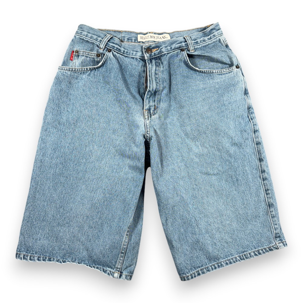 Vintage Bugle Boy Shorts Mens 30 Blue Jean Denim Wide Leg Baggy Skater 90s-1 Vintage Bugle Boy Shorts Mens 30 Blue Jean Denim Wide Leg Baggy Skater 90s