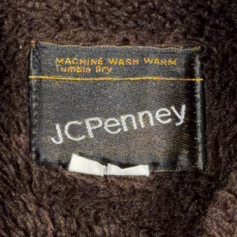 Vintage JC Penney Jacket Adult LARGE 42 Brown Canvas Sherpa Chore Western 70s-5 Vintage JC Penney Jacket Adult LARGE 42 Brown Canvas Sherpa Chore Western 70s