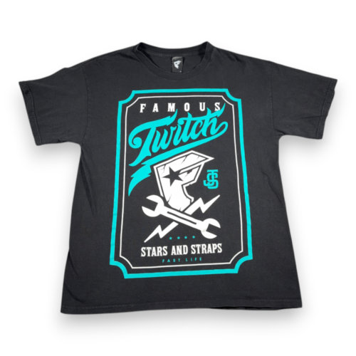 Vintage Famous Stars Straps Shirt Adult LARGE Black Twitch Collab Mototcross Y2K