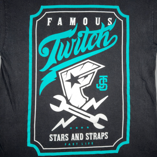 Vintage Famous Stars Straps Shirt Adult LARGE Black Twitch Collab Mototcross Y2K-2 Vintage Famous Stars Straps Shirt Adult LARGE Black Twitch Collab Mototcross Y2K