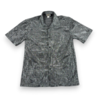 Vintage Pop Icon Shirt Adult MEDIUM Gray Silver Metallic Mesh Raver Club USA 90s