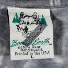 Vintage Back to Earth Shirt Adult LARGE Gray Tie Dye Cotton Smoky Nature 90s