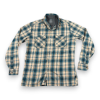 Kuhl Shirt Adult MEDIUM Blue Yellow Plaid Flannel Cotton Tencel Outdoor Hiking
