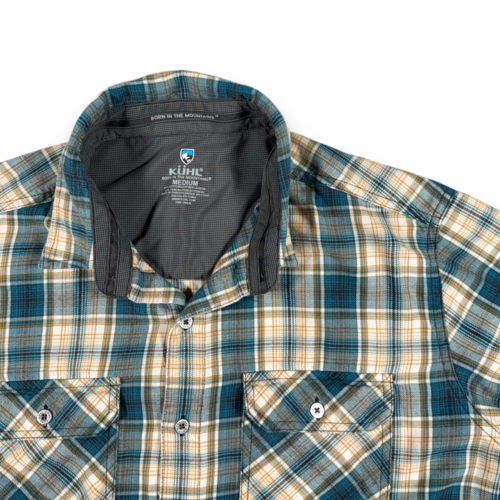 Kuhl Shirt Adult MEDIUM Blue Yellow Plaid Flannel Cotton Tencel Outdoor Hiking-2 Kuhl Shirt Adult MEDIUM Blue Yellow Plaid Flannel Cotton Tencel Outdoor Hiking