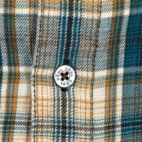 Kuhl Shirt Adult MEDIUM Blue Yellow Plaid Flannel Cotton Tencel Outdoor Hiking