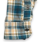 Kuhl Shirt Adult MEDIUM Blue Yellow Plaid Flannel Cotton Tencel Outdoor Hiking