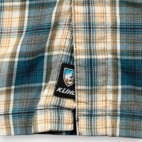 Kuhl Shirt Adult MEDIUM Blue Yellow Plaid Flannel Cotton Tencel Outdoor Hiking