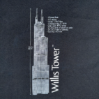 Chicago Shirt Adult EXTRA LARGE Black Willis Sears Tower City Skydeck Souvenir