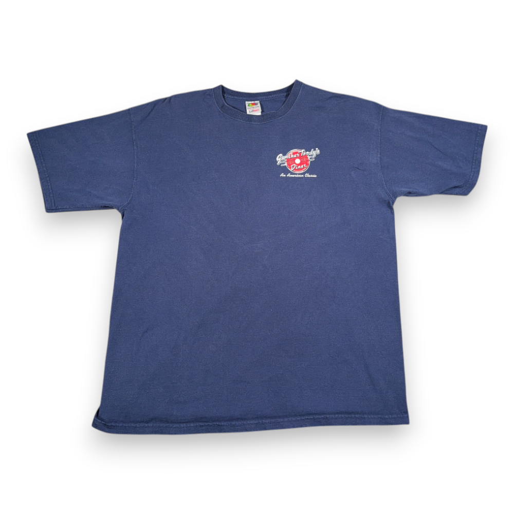 Vintage Gunther Toodys Diner Shirt Adult EXTRA LARGE Blue 1950s Colorado USA 90s-2 Vintage Gunther Toodys Diner Shirt Adult EXTRA LARGE Blue 1950s Colorado USA 90s