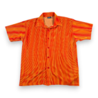 Vintage Positano Shirt Adult MEDIUM Orange Red Neon Corduroy Rave Club Camp 90s