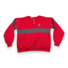 Vintage Canada Sweater Adult LARGE Red Gray Sweatshirt Henley Lake Louise 80s