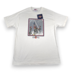 Vintage FDNY Shirt Adult LARGE White Fire Department Flag 911 USA Deadstock Y2K