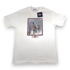 Vintage FDNY Shirt Adult LARGE White Fire Department Flag 911 USA Deadstock Y2K