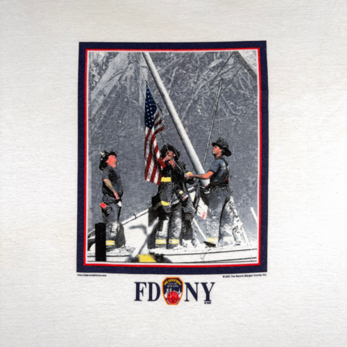 Vintage FDNY Shirt Adult LARGE White Fire Department Flag 911 USA Deadstock Y2K-2 Vintage FDNY Shirt Adult LARGE White Fire Department Flag 911 USA Deadstock Y2K