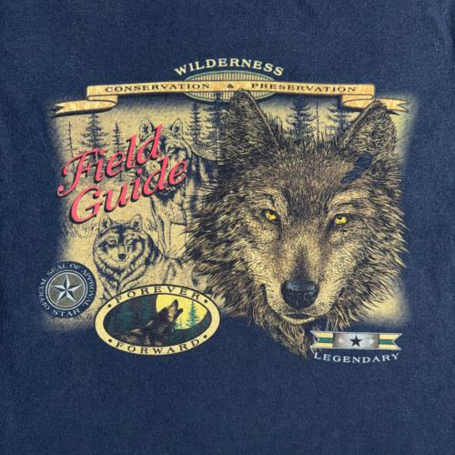 Vintage Wolf Shirt Adult MEDIUM Blue Wilderness Conservation Nature Wolves 90s-2 Vintage Wolf Shirt Adult MEDIUM Blue Wilderness Conservation Nature Wolves 90s