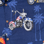 Vintage Pacific Legend Hawaiian Shirt Adult 2XL XXL Blue Motorcycle USA 90s