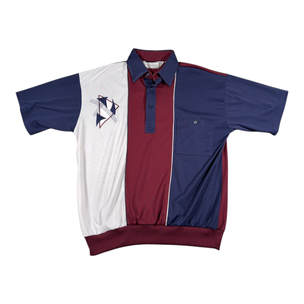 Vintage Classics Palmland Polo Shirt Adult MEDIUM Red Blue Colorblock Golf 90s-1 Vintage Classics Palmland Polo Shirt Adult MEDIUM Red Blue Colorblock Golf 90s