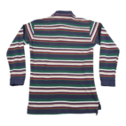 Vintage Dockers Polo Shirt Adult MEDIUM Blue White Green Gold Striped Levis 80s